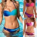 Coco-Z Women Push up Two Pieces Swimwear Beachwear Gradient Print Colorblock Bikini Swimsuit Bathing Suit Hot Red B07P7VNLJK